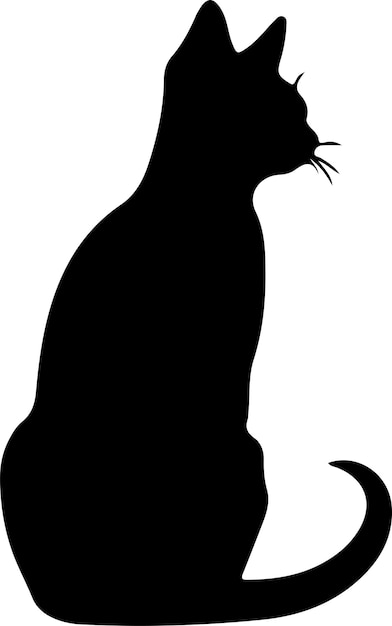 Vetor silhueta preta de gato siamês com fundo transparente