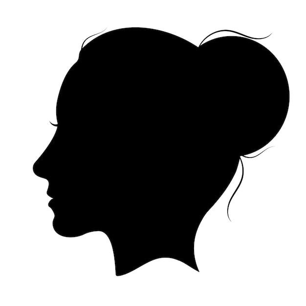 Silhueta vetorial de uma menina em perfil