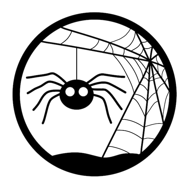 Silhuetas de aranhas, teias de aranha. Conceito de Halloween