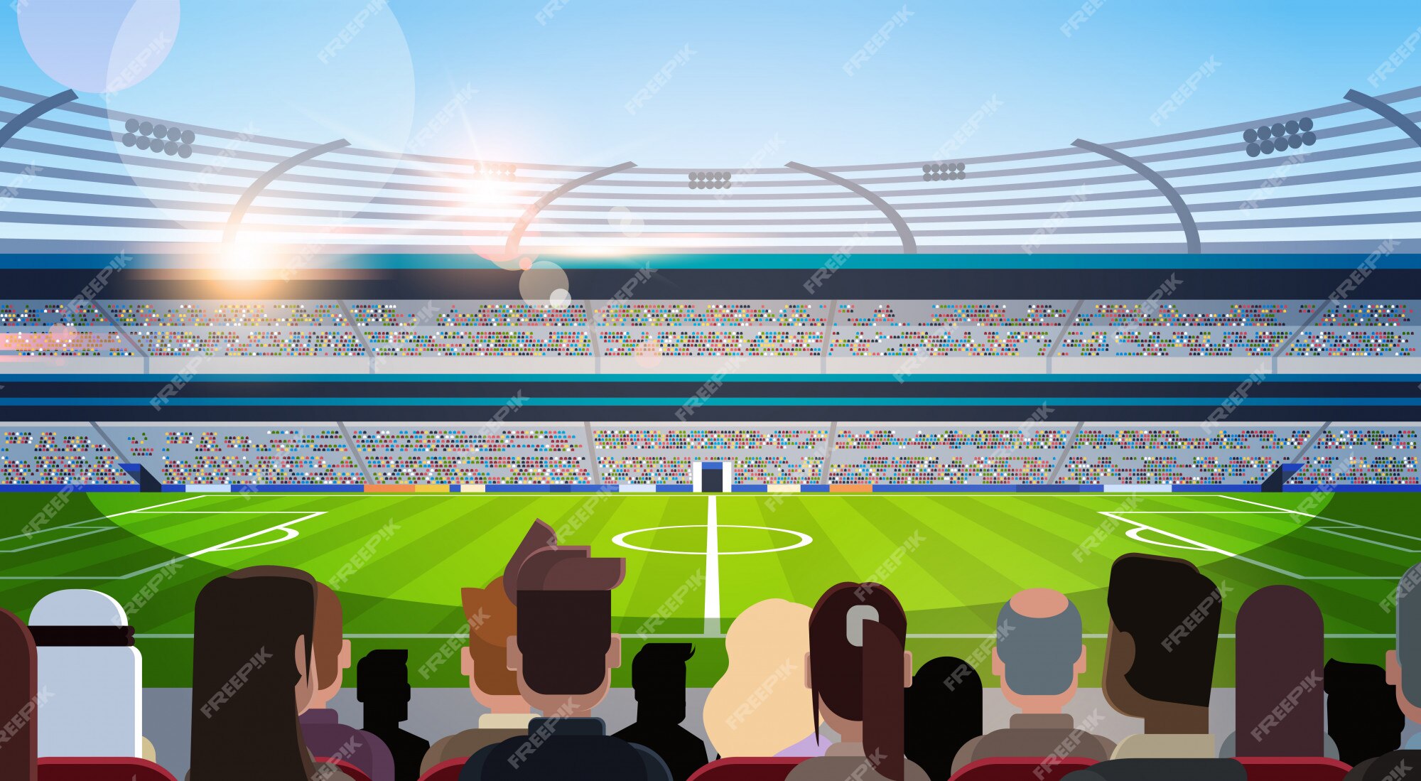 Bela Vista De Uma Celebração Em Um Estádio De Futebol. Ilustração Vetorial  Royalty Free SVG, Cliparts, Vetores, e Ilustrações Stock. Image 43003803