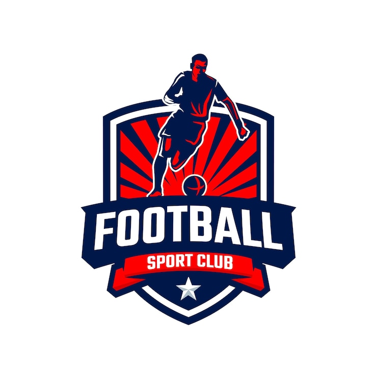 Vetor silhuetas de jogadores de futebol logotipo do emblema