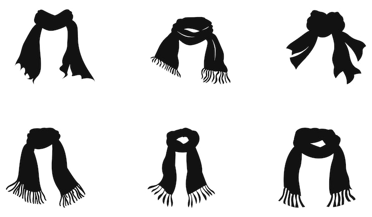 Vetor silhuetas de lenço de elegância para acessórios