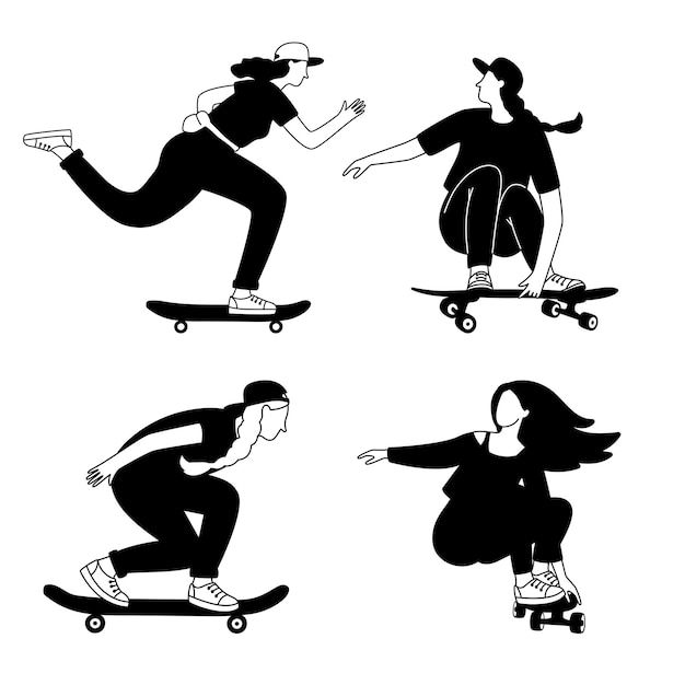 Skateboard Mundo Dos Skates Dia Dos Jovens Desenhos Animados