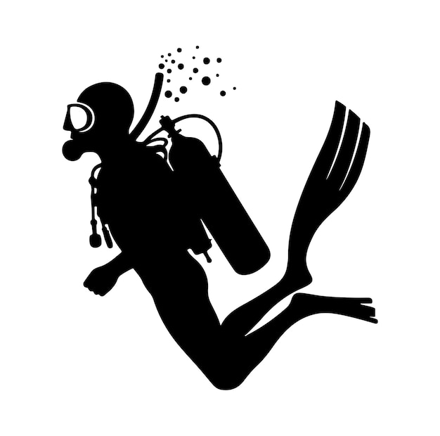 Silhuetas de mergulhador vetorial silhuetas do mergulho vetorial