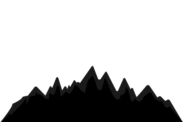 Vetor silhuetas de montanhas em um fundo branco. conjunto de vetores de elementos de design ao ar livre.