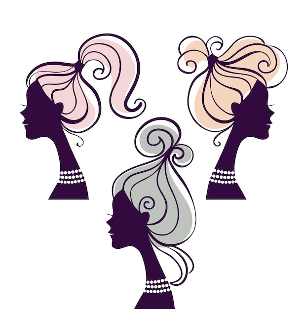 Silhuetas de mulheres bonitas
