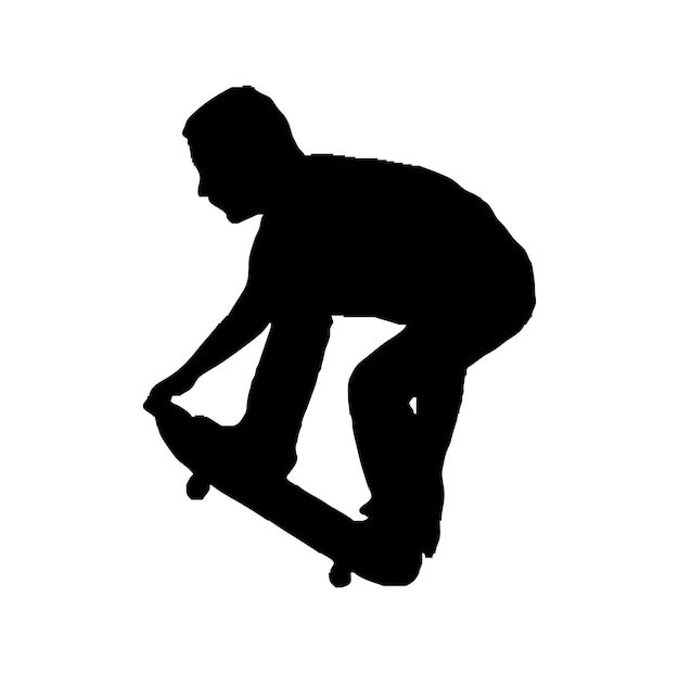 Silhuetas de patinação vector e ilustração do conceito de skate