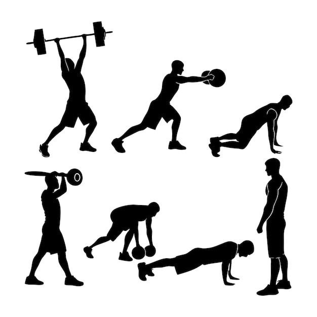 Silhuetas de treino de corpo inteiro