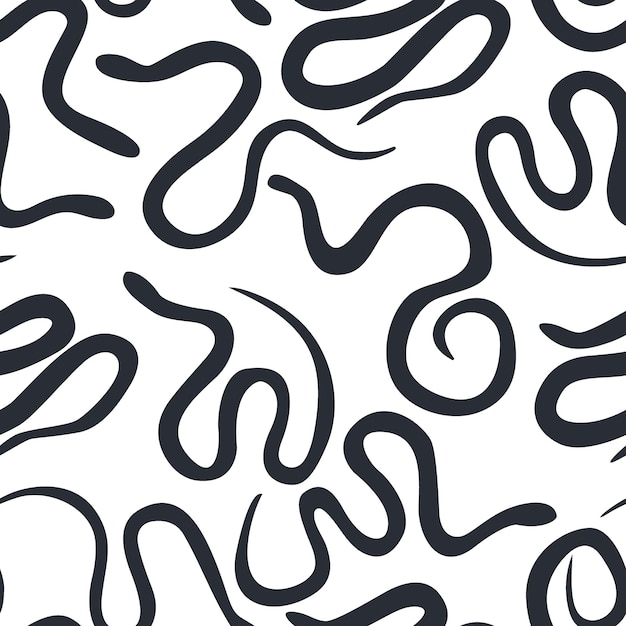 Silhuetas escuras de cobras ilustração vetorial sem costura padrão