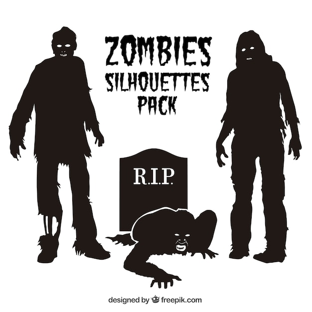 Silhuetas zombie embalar