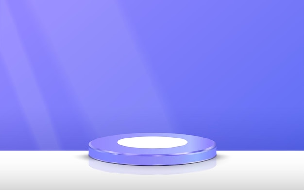 Silinder do pedestal do pódio Fundo azul do espaço vazio. Vetor moderno abstrato renderização 3d