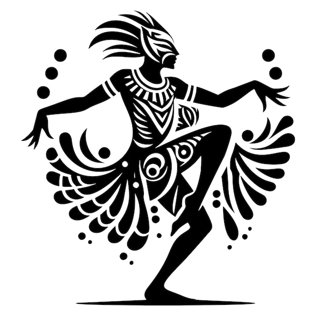 Silueta de dança tribal