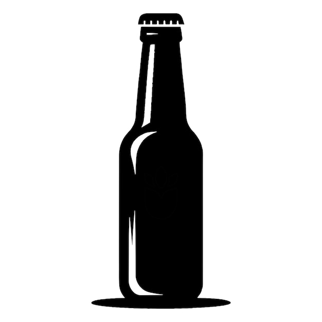 Vetor silueta de garrafa de cerveja em fundo branco