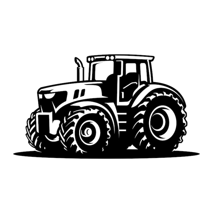 Silueta do vetor do tractor