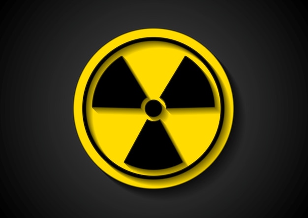 Vetor símbolo abstrato de radiação nuclear signo vetorial