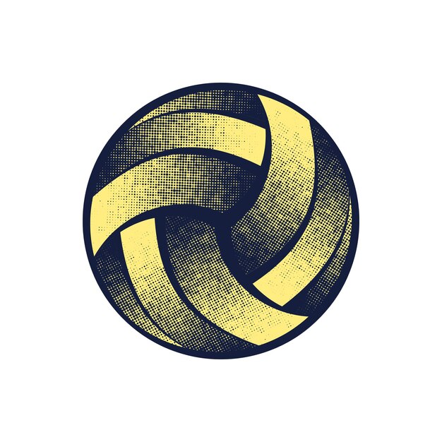 Símbolo amarelo de meio-tom de voleibol