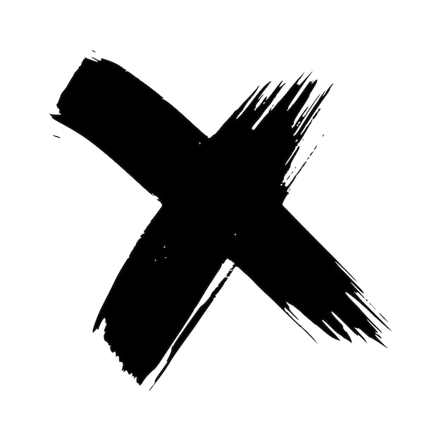 Símbolo cruzado de mão desenhada. esboço preto cruz símbolo sobre fundo branco. ilustração vetorial