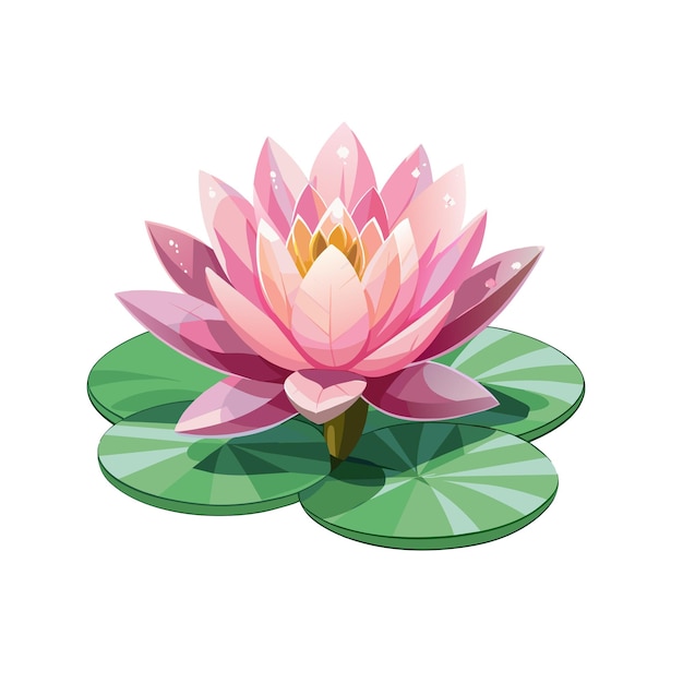 Símbolo da flor de lótus lirio de água rosa em branco