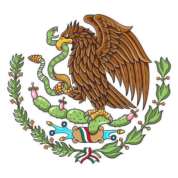 Símbolo da ilustração da bandeira nacional do méxico