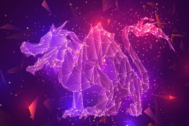 Símbolo da pipa de dragão voadora do ano novo chinês ilustração 3d vetorial