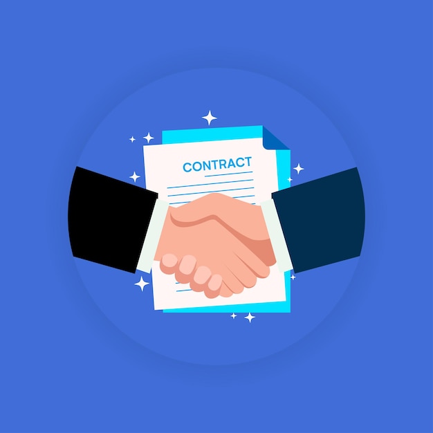 Símbolo de aperto de mão de contrato comercial Ilustração