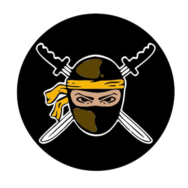 Símbolo de assassino de guerras de espada ninja logotipo emblema vetor