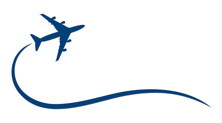 Vetor símbolo de avião azul voador
