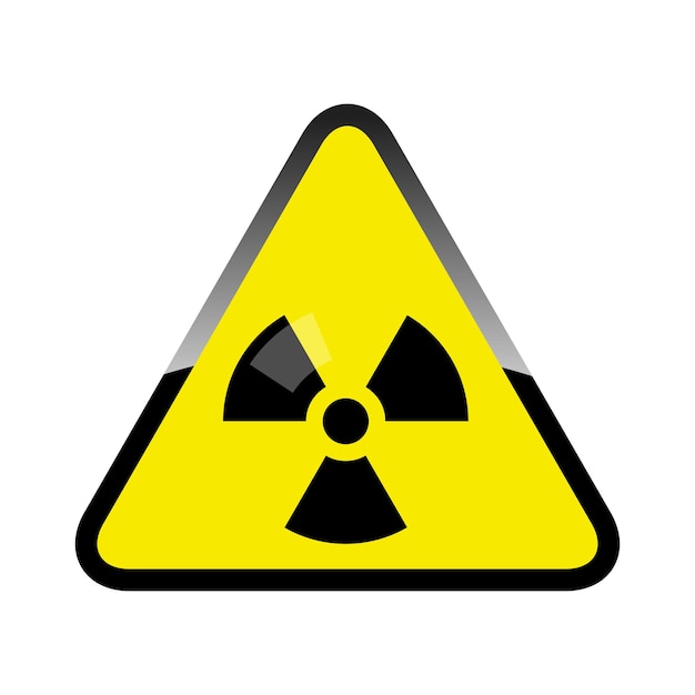 Vetor símbolo de aviso de radiação