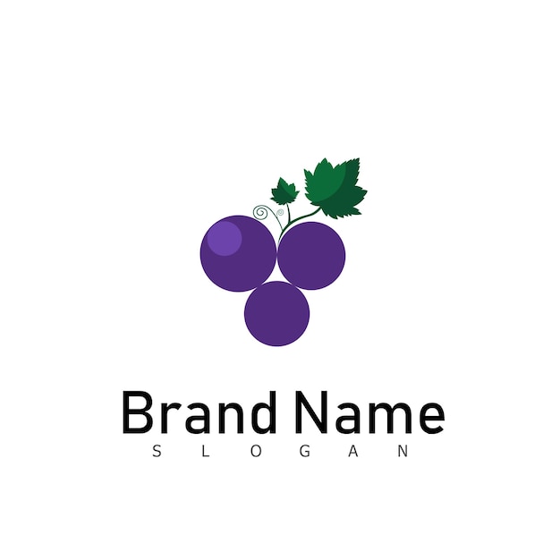Símbolo de bebida de design de logotipo de uva