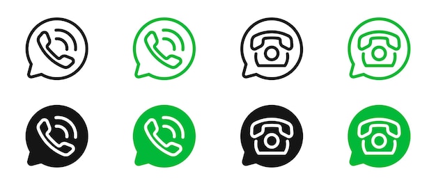 Símbolo de chamada telefônica ícones vetoriais de telefone ícones do conceito de comunicação
