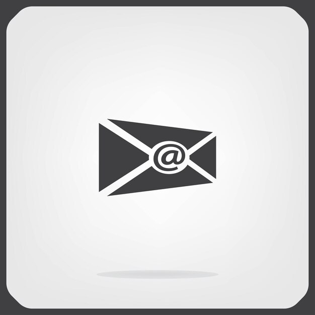 Vetor símbolo de correio ilustração vetorial em fundo cinzento eps 10