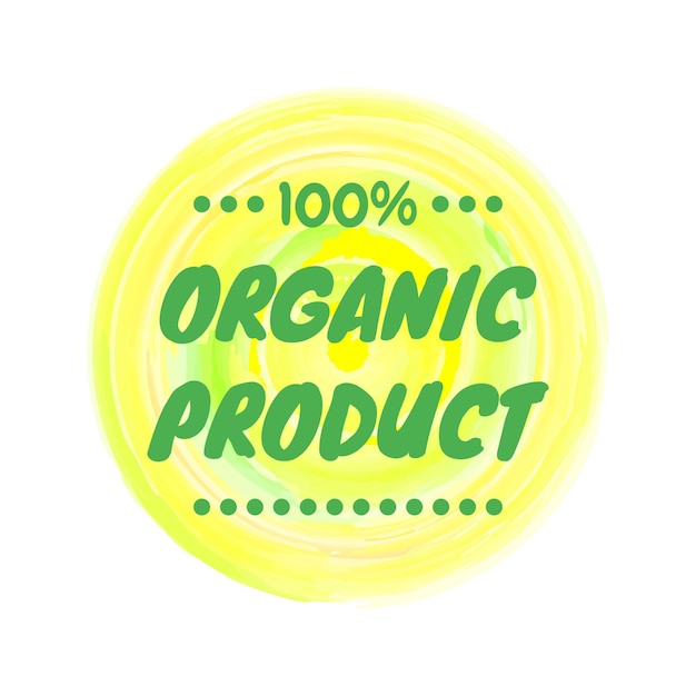 Vetor símbolo de design de ícone de produto orgânico carimbo com ilustração vetorial de design verde