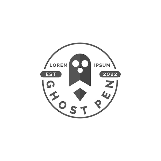 Símbolo de design de logotipo de lápis fantasma