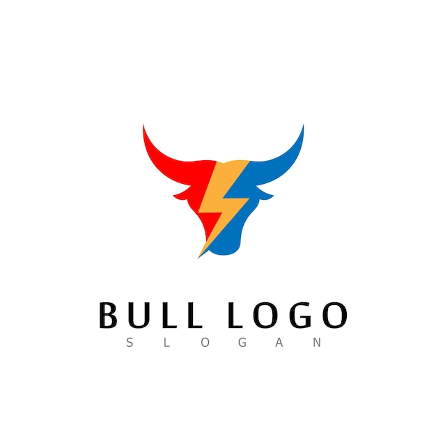 Símbolo de design de logotipo de touro forte