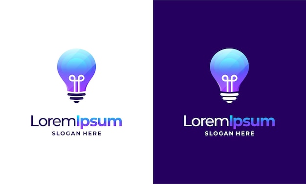 Símbolo de designs de logotipo de ideia criativa moderna, modelo de logotipo de lâmpada, modelo de logotipo de inteligência, logotipo de smart people