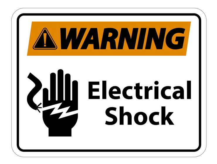 Vetor símbolo de electrocução por choque elétrico ilustração vetorial de sinal isolado em rótulo de fundo branco eps10