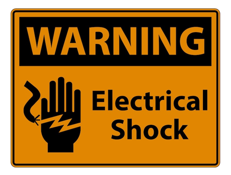 Vetor símbolo de electrocução por choque elétrico ilustração vetorial de sinal isolado em rótulo de fundo branco eps10