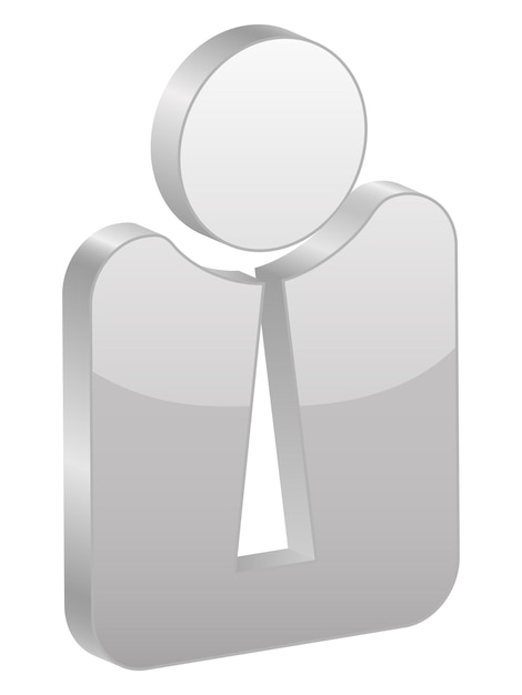 Símbolo de empresário cinza em uma ilustração vetorial de fundo branco