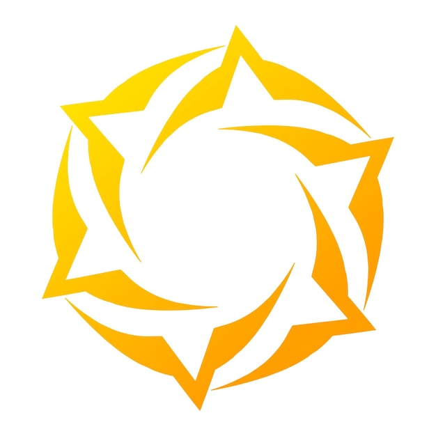 Símbolo de estrela em redemoinho. logotipo da estrela. signo.