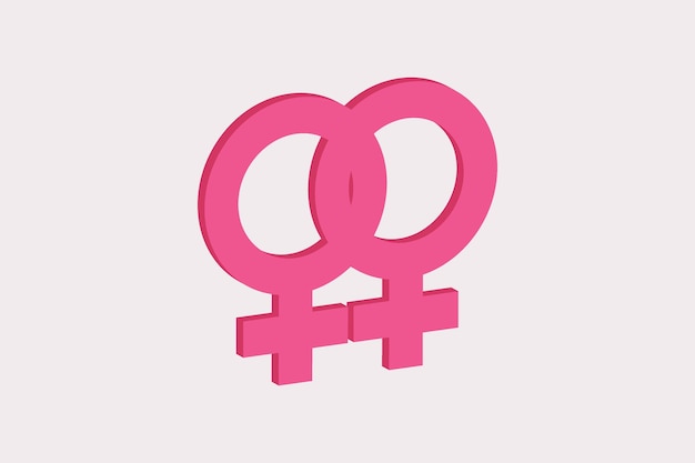 Símbolo de gênero rosa de lésbica.