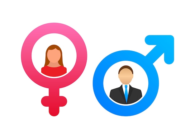 Símbolo de homens e mulheres. Ícone de gênero. Ilustração de estoque vetorial