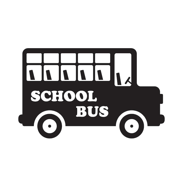 Símbolo de ícone de ônibus escolar ilustração vetorial objeto isolado