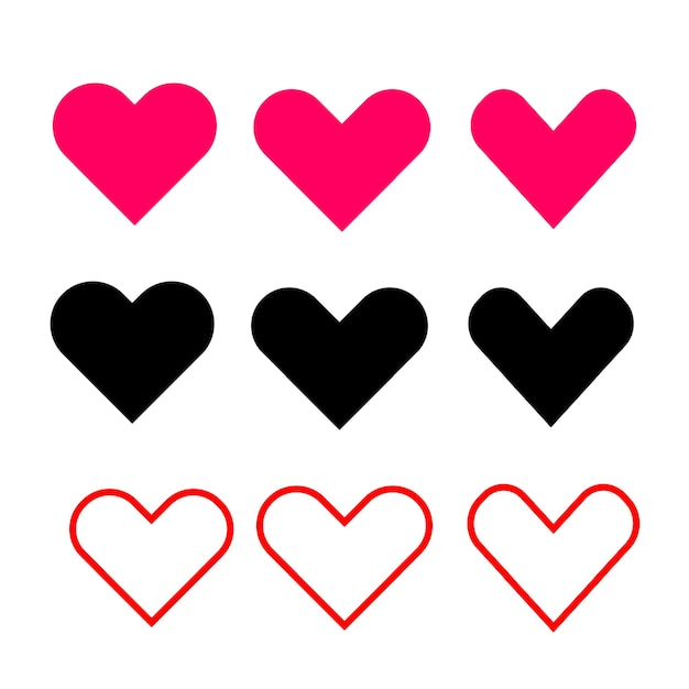 Símbolo de ícone de vetor de coração de amor