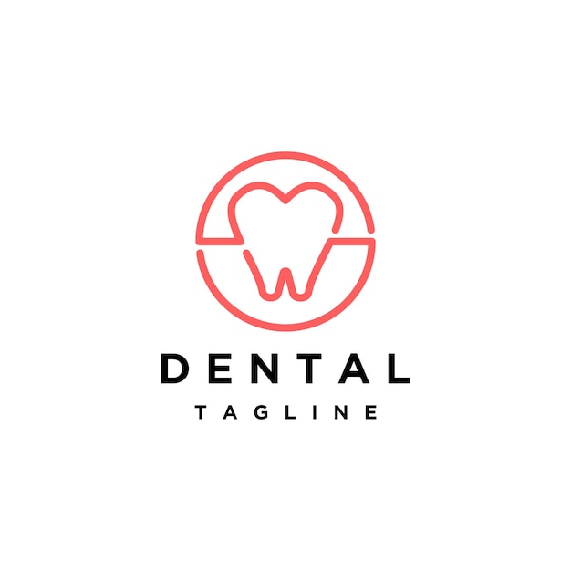 Símbolo de ícone dental de design de logotipo de dentes