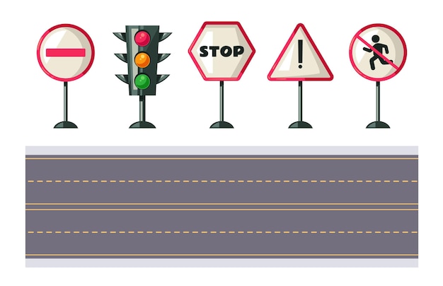 Símbolo de informação de tráfego de advertência de carro de sinal de estrada isolado ilustração de design gráfico