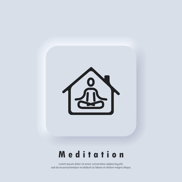 Símbolo de linha do ícone de meditação. ioga, exercícios de