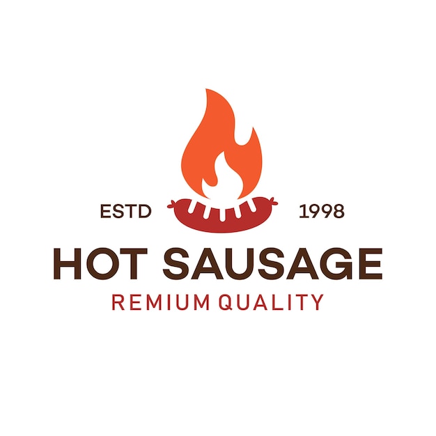 Símbolo de logotipo de ilustração vetorial de sinal de conceito de salsichas quentes