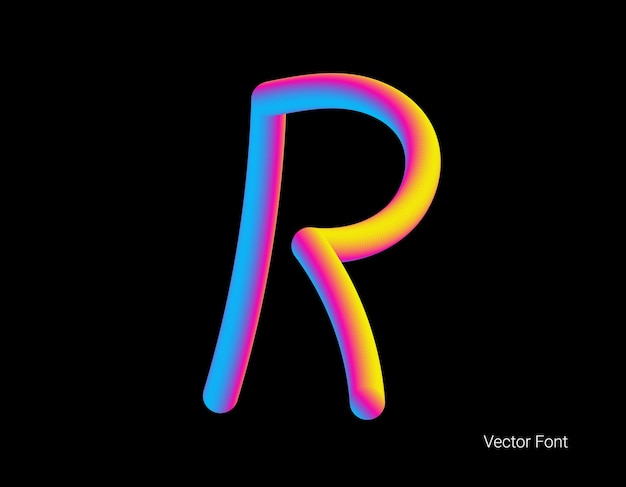 Símbolo de logotipo de linha de mistura de letras abstratas de vetor
