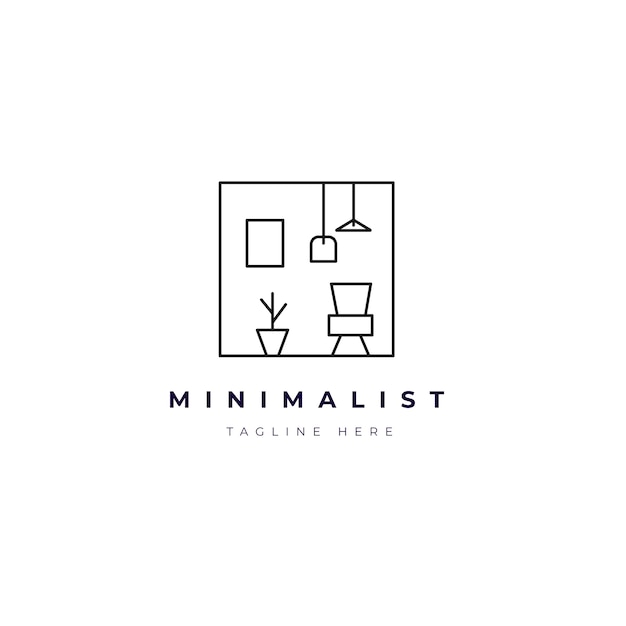 Símbolo de logotipo de mobiliário minimalista