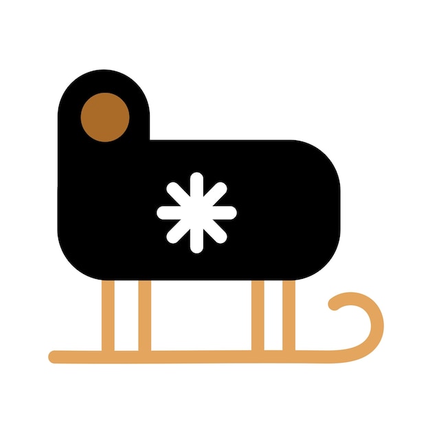 Símbolo de luxo do trenó de inverno de papai noel símbolo de natal em estilo boho ícone vetorial de ano novo festivo isolado em fundo branco para decoração de design de feriado